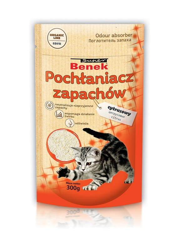 Super Benek Pochłaniacz zapachów cytrusowy dla kota 300g