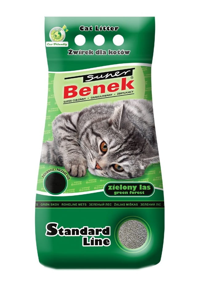 Żwirek Super Benek Standard Zielony las dla kota 10l