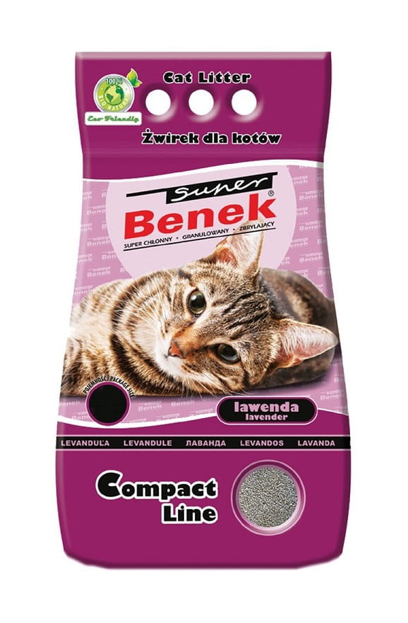 Żwirek Super Benek Compact Drobnoziarnisty Lawenda dla kota 5l