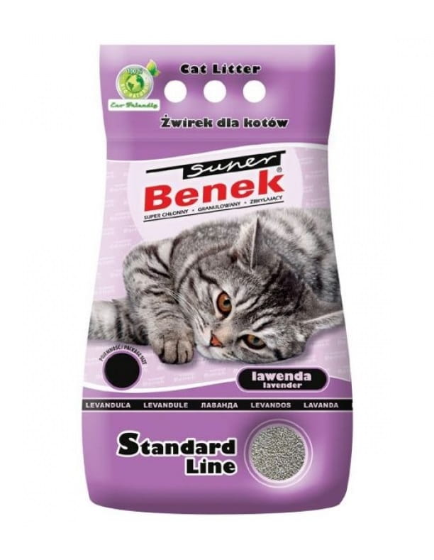 Żwirek Super Benek Standard Lawenda dla kota 10l