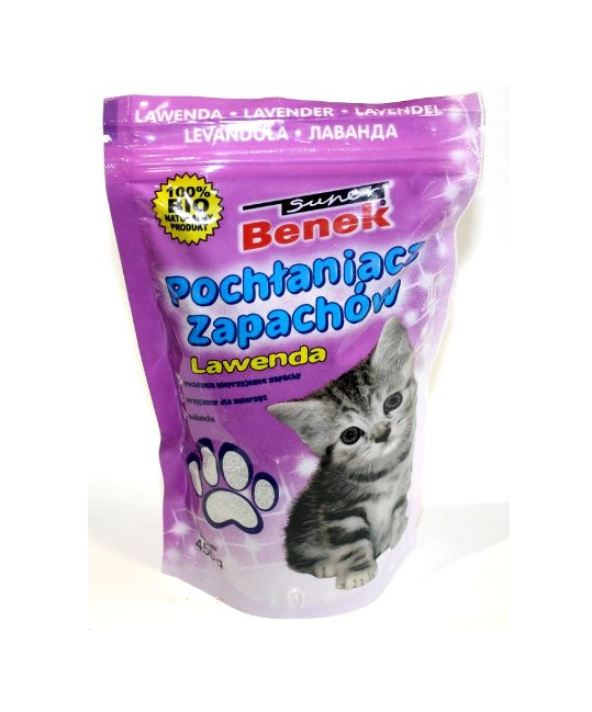 Super Benek Pochłaniacz zapachów lawenda dla kota - worek 0,45kg