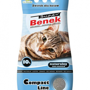 Żwirek Super Benek Compact Drobnoziarnisty Naturalny dla kota 10l