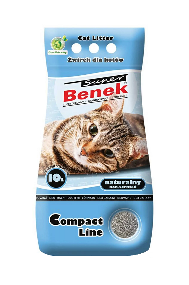 Żwirek Super Benek Compact Drobnoziarnisty Naturalny dla kota 10l