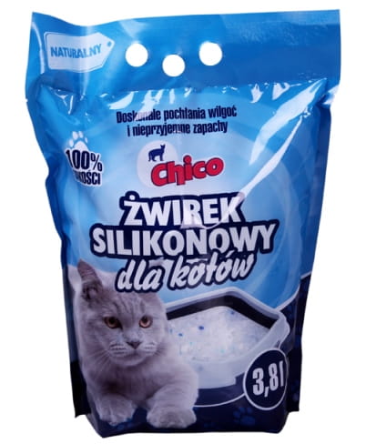 Żwirek silikonowy Chico naturalny dla kota 3,8l
