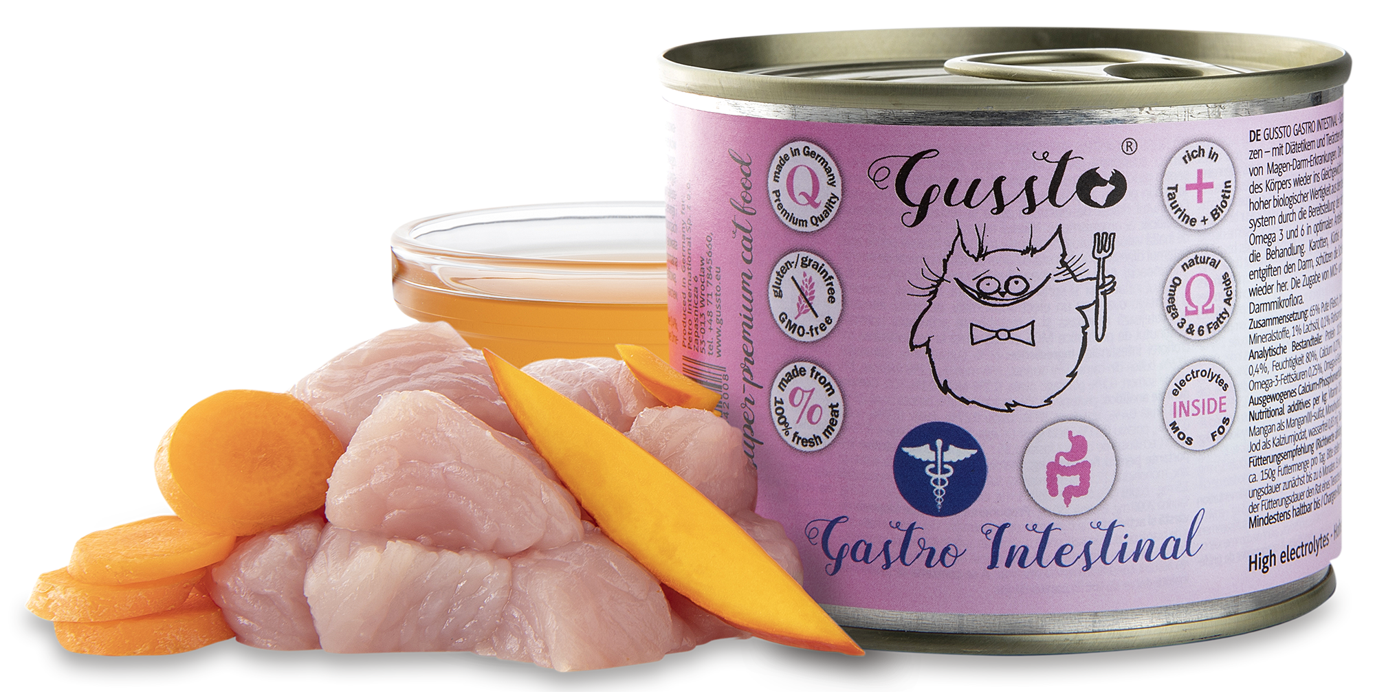 Gussto Gastro Intestinal puszka 200g - lekkostrawna mokra karma dla kotów