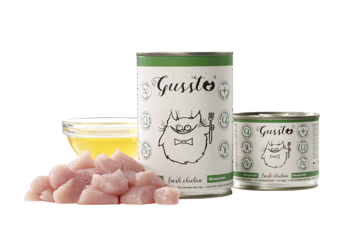 Gussto świeży kurczak puszka 200g/400g - mokra karma dla kotów