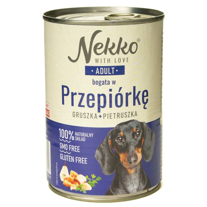 Nekko adult przepiórka puszka 400g/800g - mokra karma dla psów