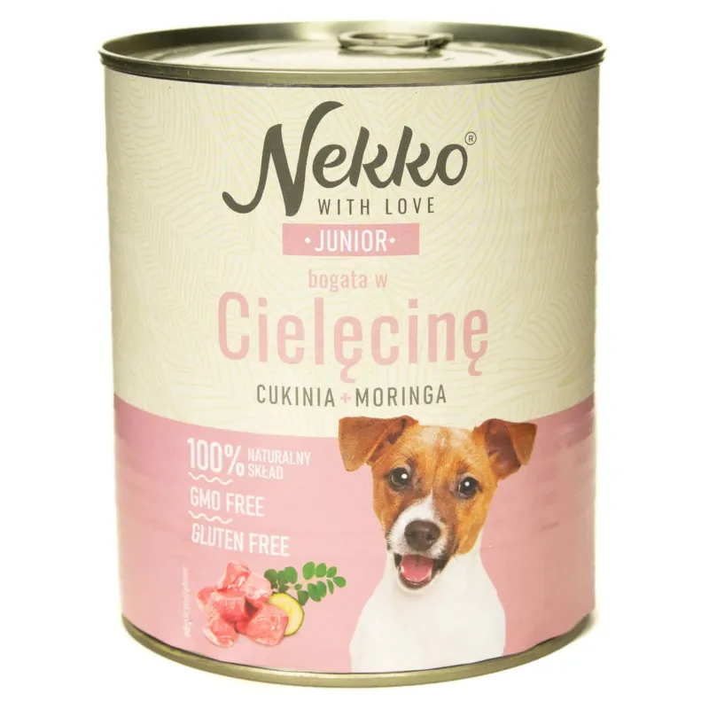 Nekko junior cielęcina puszka 400g/800g - mokra karma dla szczeniąt