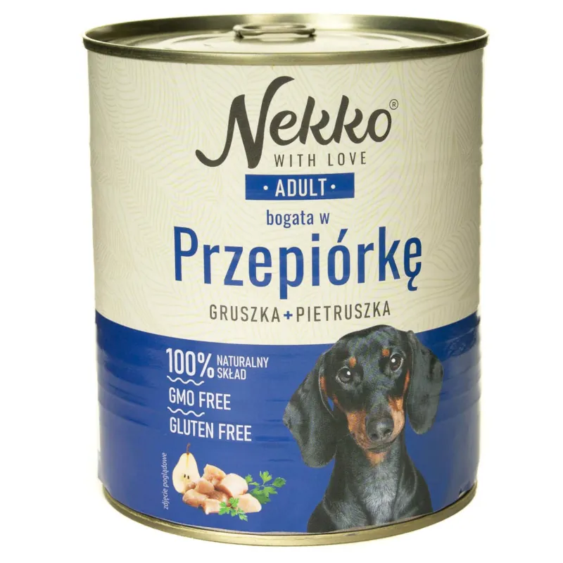 Nekko adult przepiórka puszka 400g/800g - mokra karma dla psów