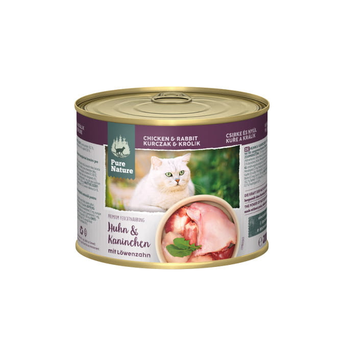 Pure Nature Cat kurczak z królikiem puszka 200g/400g - mokra karma dla kotów