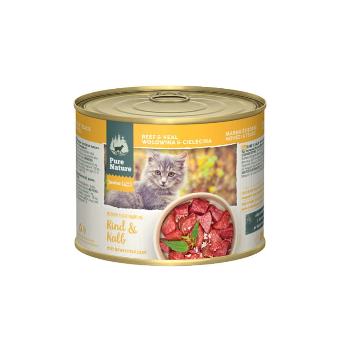 Pure Nature Kitten wołowina cielęcina puszka 200g/400g - mokra karma dla kociąt