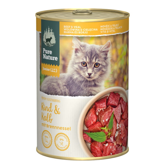 Pure Nature Kitten wołowina cielęcina puszka 200g/400g - mokra karma dla kociąt