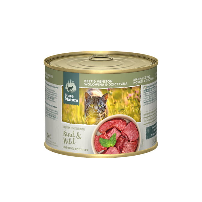 Pure Nature Cat wołowina z dziczyzną puszka 200g/400g - mokra karma dla kotów