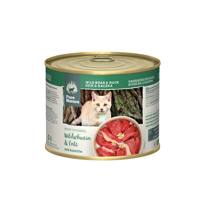 Pure Nature Cat dzik z kaczką puszka 200g/400g - mokra karma dla kotów