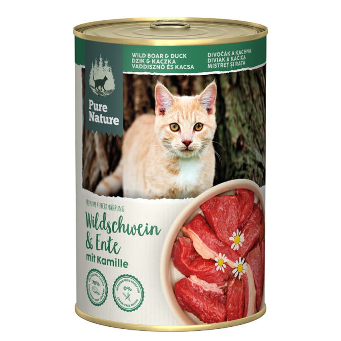 Pure Nature Cat dzik z kaczką puszka 200g/400g - mokra karma dla kotów