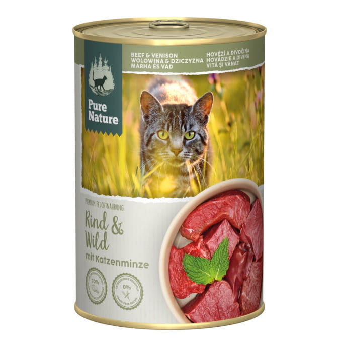 Pure Nature Cat wołowina z dziczyzną puszka 200g/400g - mokra karma dla kotów