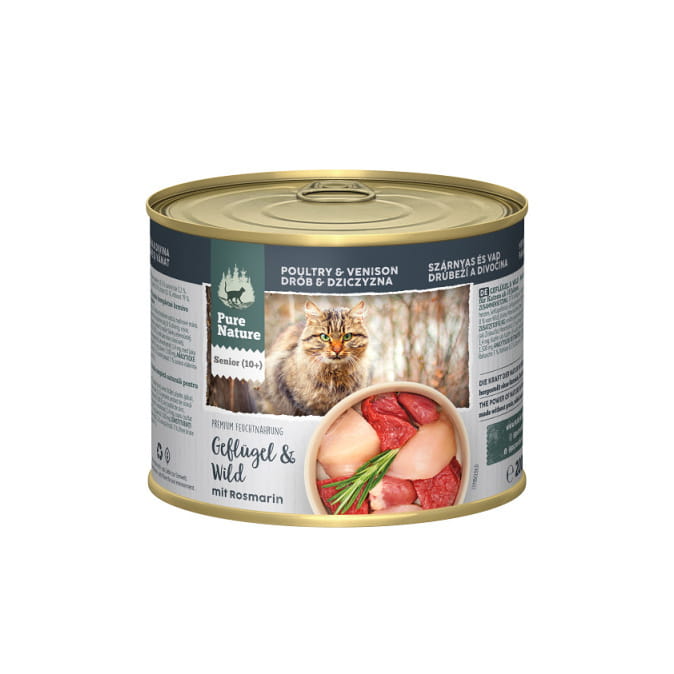 Pure Nature Cat Senior drób dziczyzna puszka 200g/400g - mokra karma dla kotów seniorów
