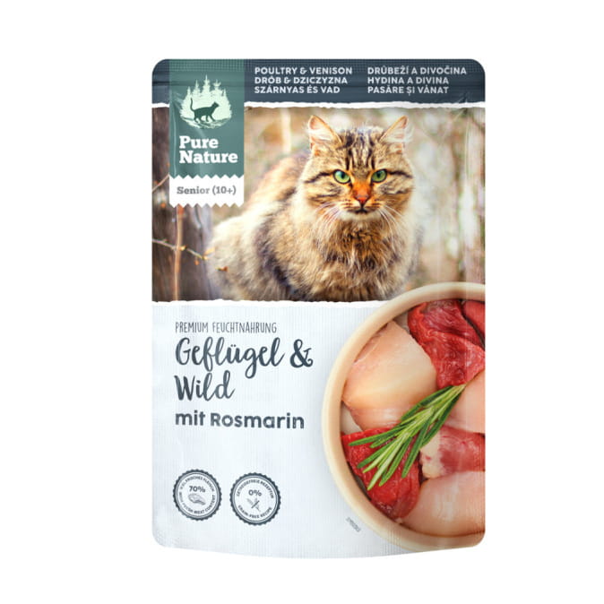Pure Nature Cat Senior drób dziczyzna saszetka 85g - mokra karma dla kotów seniorów