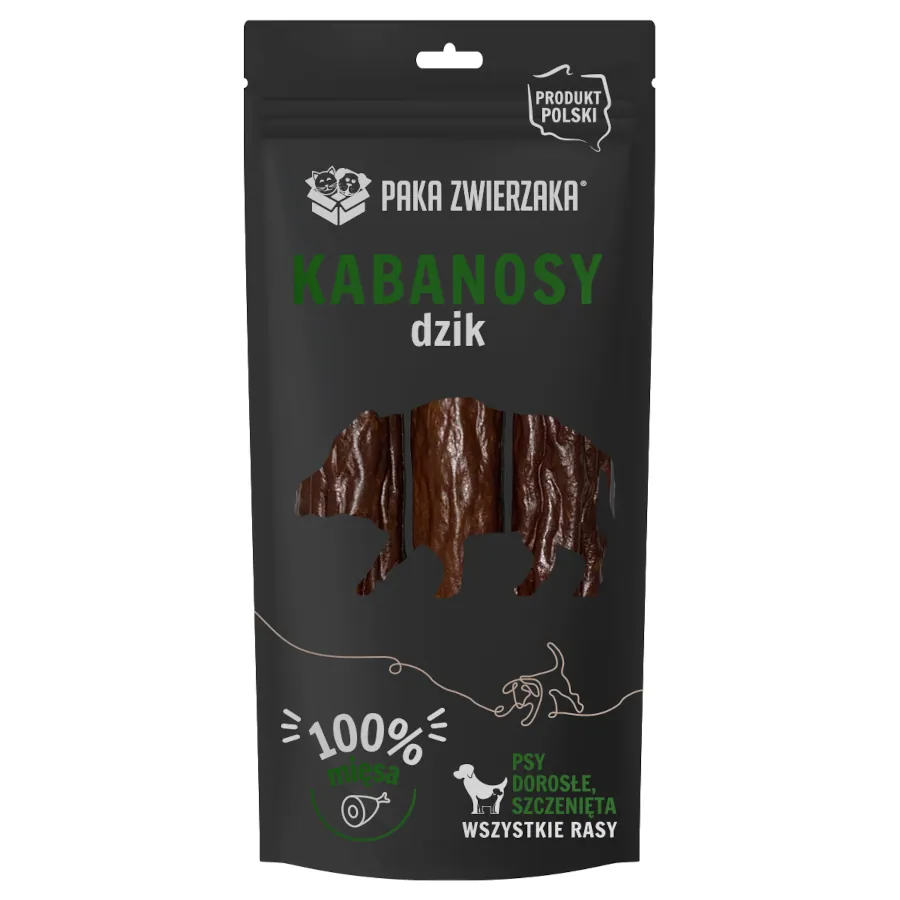 Paka Zwierzaka Kabanosy z dzika 3szt 80g - przysmaki dla psów