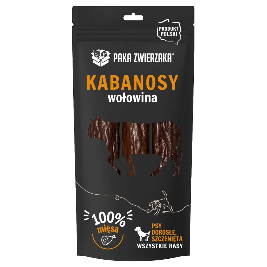 Paka Zwierzaka Kabanosy z wołowiny 3szt 80g - przysmaki dla psów