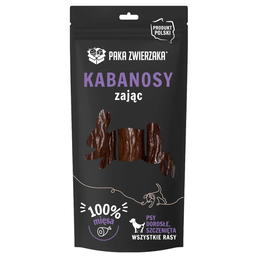 Paka Zwierzaka Kabanosy z zająca 3szt 80g - przysmaki dla psów