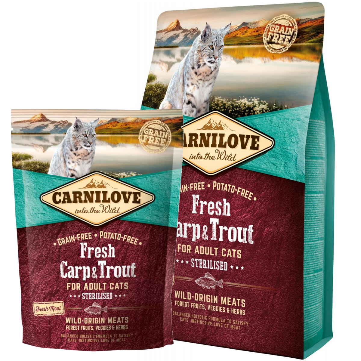 Carnilove (karp i pstrąg) Sterilised 0,4kg/2kg - sucha karma dla kotów