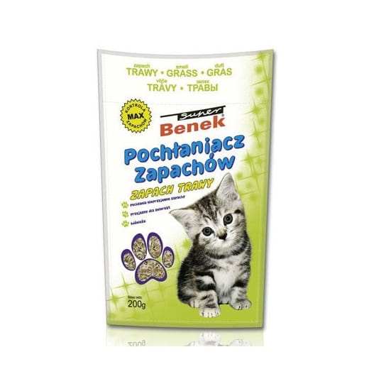Super Benek Pochłaniacz zapachów dla kota - trawa 200g