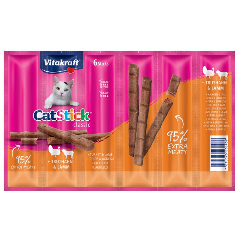 Vitakraft Cat Stick Mini indyk i jagnięcina 6x6g - przysmaki dla kotów
