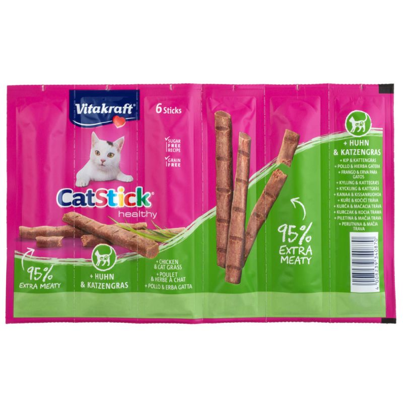 Vitakraft Cat Stick Mini kurczak i trawa 6x6g - przysmaki dla kotów