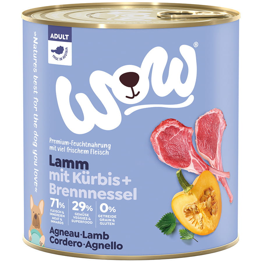 Wow jagnięcina z dynią i pokrzywą puszka 400g/800g - mokra karma dla psów