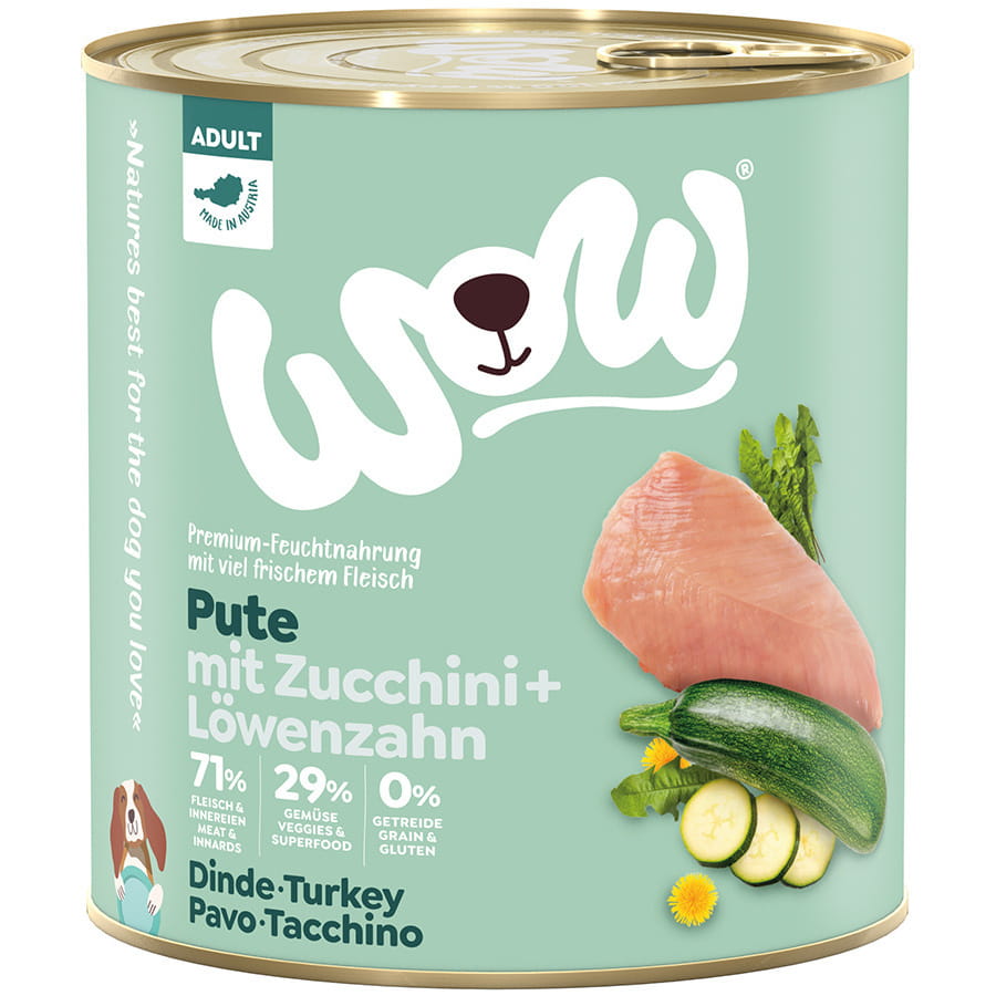 Wow indyk z cukinią i mniszkiem lekarskim puszka 400g/800g - mokra karma dla psów