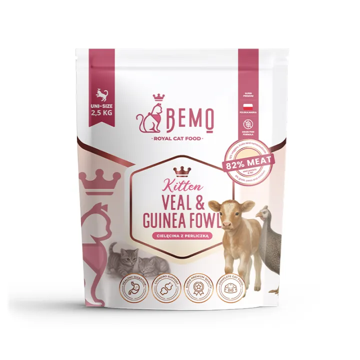 Bemo Kitten Cielęcina z perliczką 500g - sucha karma dla kociąt