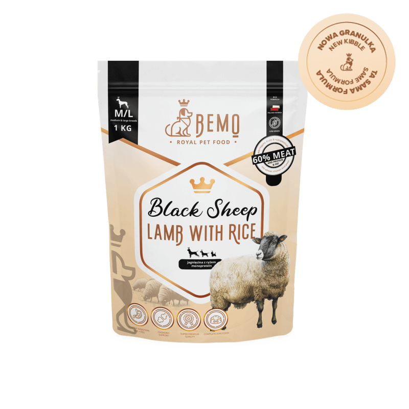 Bemo Jagnięcina z ryżem Black Sheep S/M | M/L (1kg)
