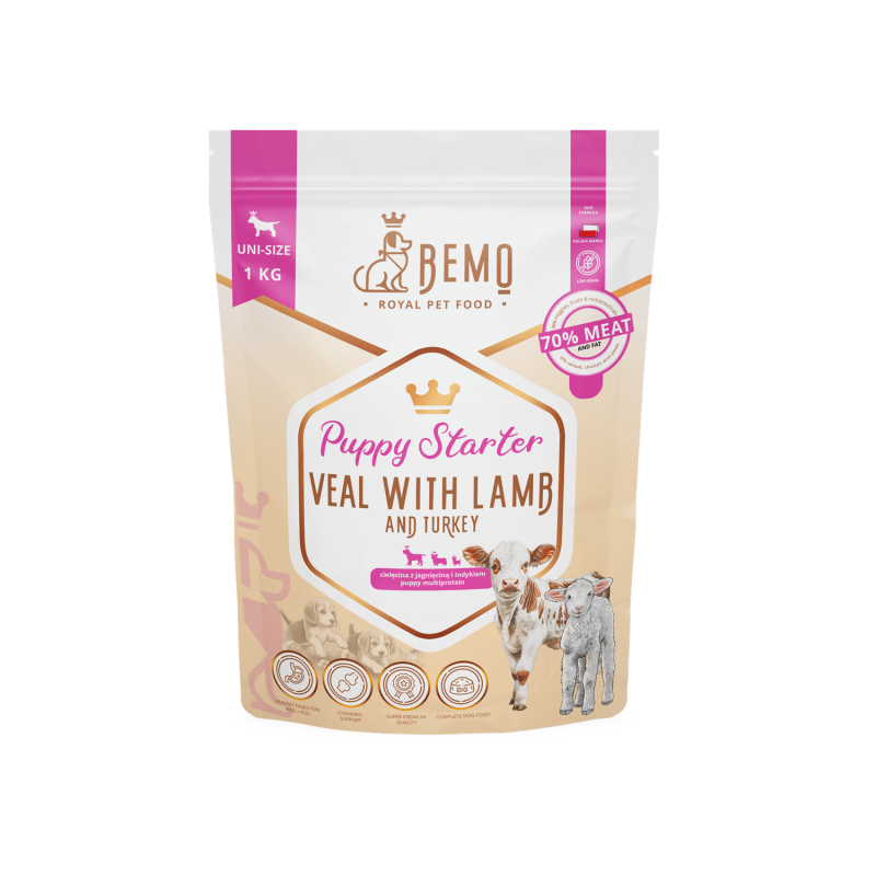 Bemo Starter Puppy Cielęcina, jagnięcina i indyk Uni Size 1kg