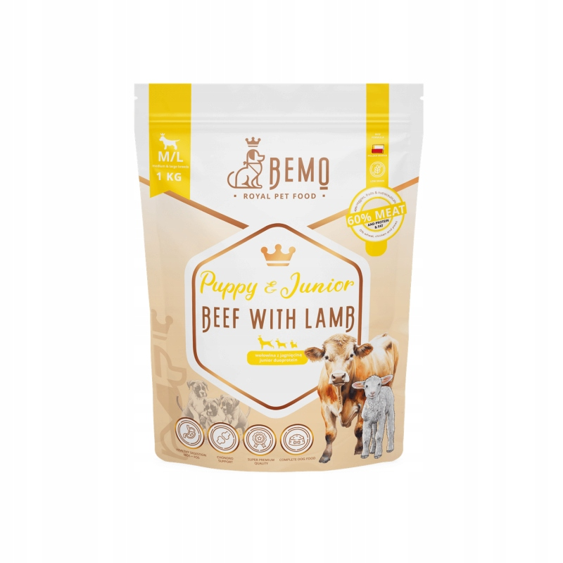 Bemo PUPPY JUNIOR Wołowina z jagnięciną M/L | 1kg/3kg