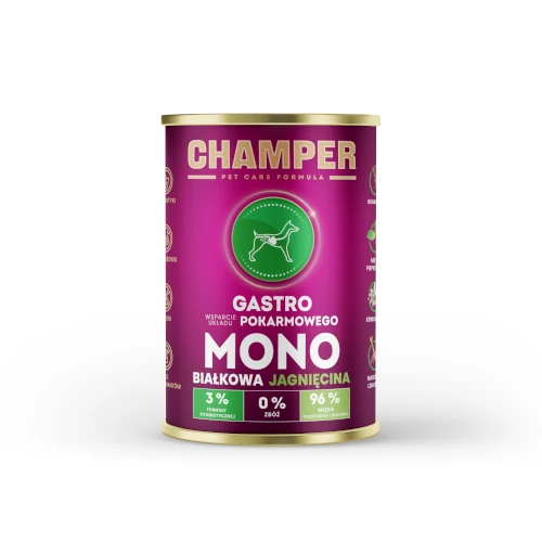 Champer Gastro mono jagnięcina 400g - mokra karma dla psów