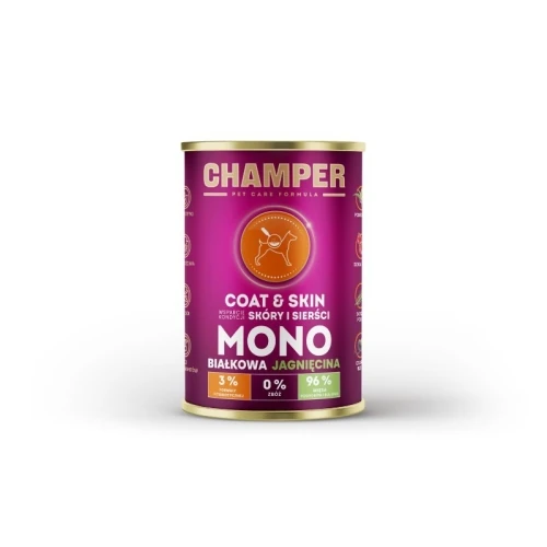 Champer Coat&Skin mono jagnięcina 400g - mokra karma dla psów