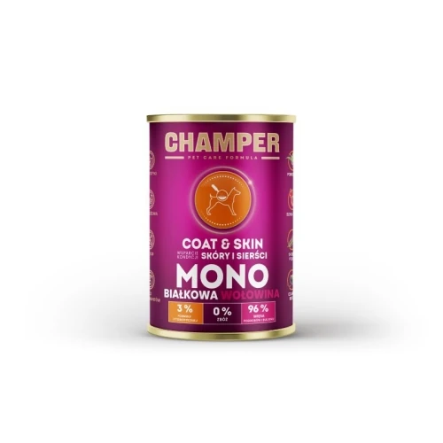 Champer Coat&Skin mono wołowina 400g - mokra karma dla psów