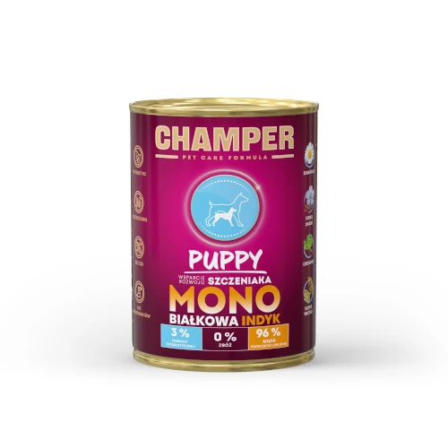 Champer Puppy mono indyk 400g - mokra karma dla szczeniąt