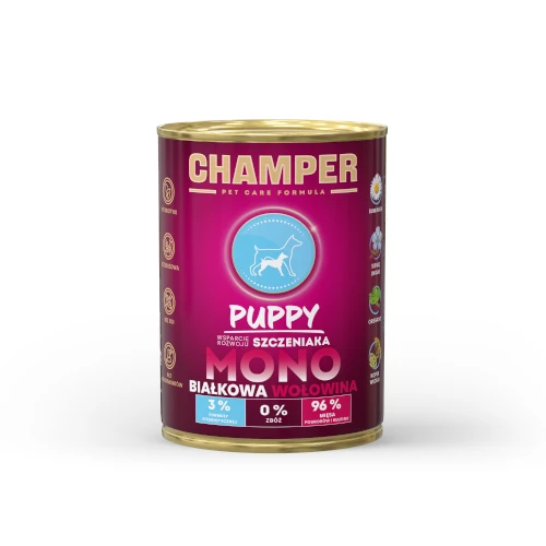 Champer Puppy mono wołowina 400g - mokra karma dla szczeniąt