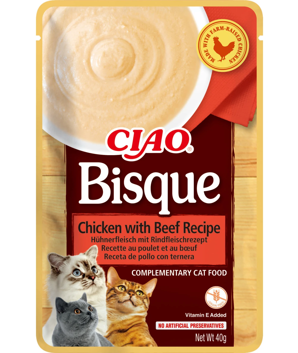 Inaba Ciao Cat Bisque kurczak wołowina 40g