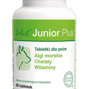 Dolfos Dolvit Junior Plus (algi morskie, chelaty, witaminy) - 90 tabletek dla psów