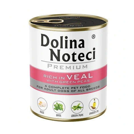 Dolina Noteci Cielęcina z groszkiem 800g - mokra karma dla psów