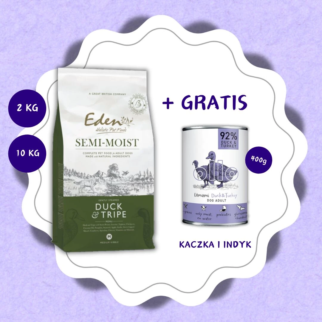 Eden Kaczka & Żołądki 2kg/10kg - półwilgotna karma dla psów