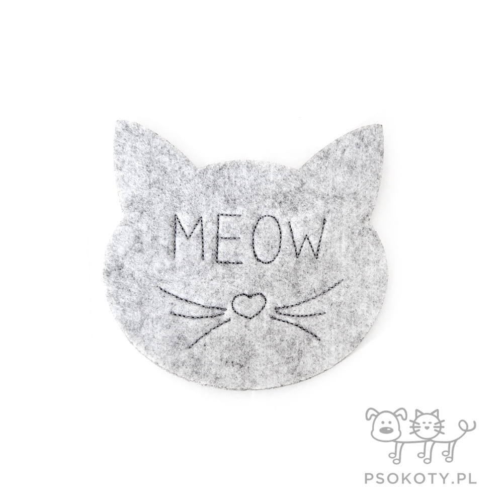 Podkładka filcowa w kształcie kota 'MEOW' - podkładka pod kubek (II)