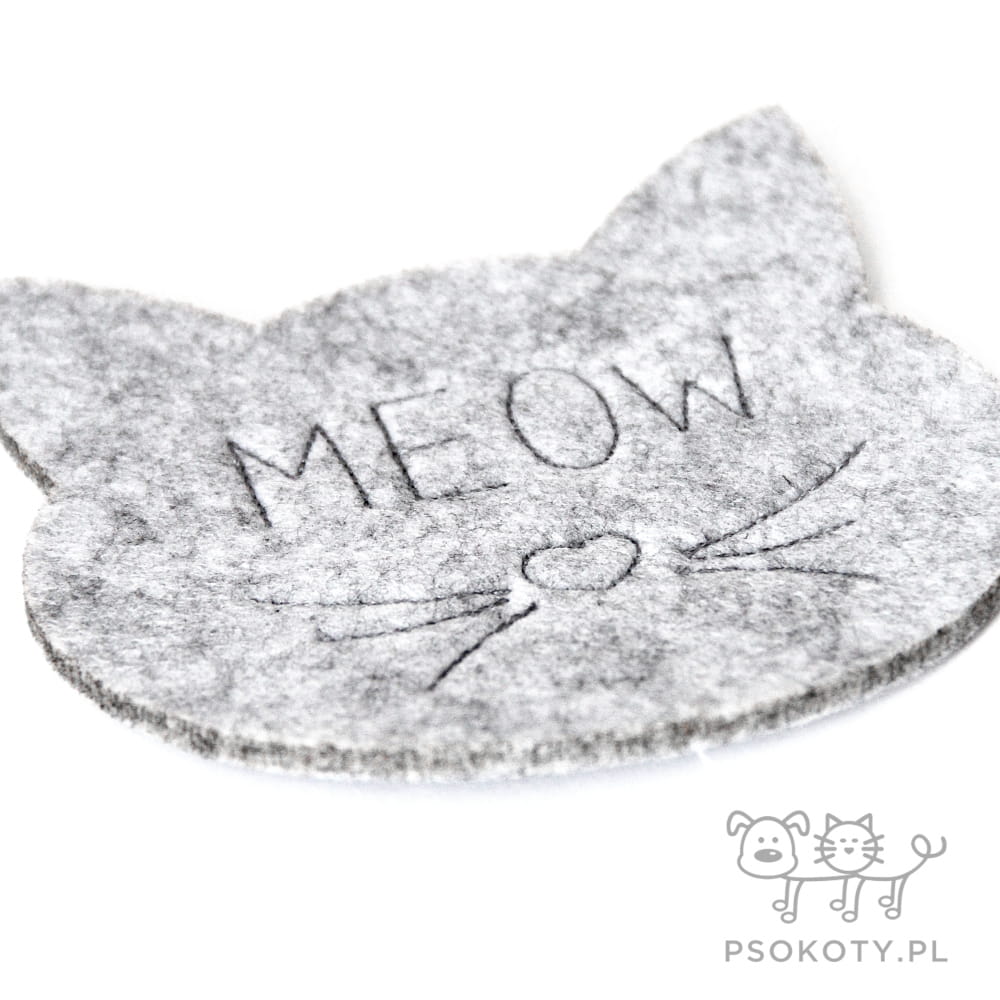 Podkładka filcowa w kształcie kota 'MEOW' - podkładka pod kubek (II)