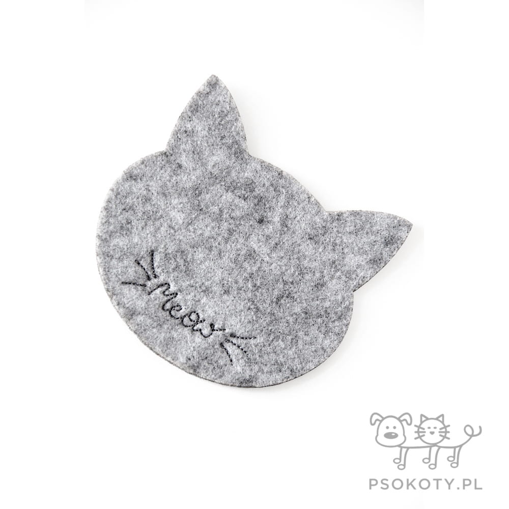 Podkładka filcowa w kształcie kota 'MEOW' - podkładka pod kubek (IV)