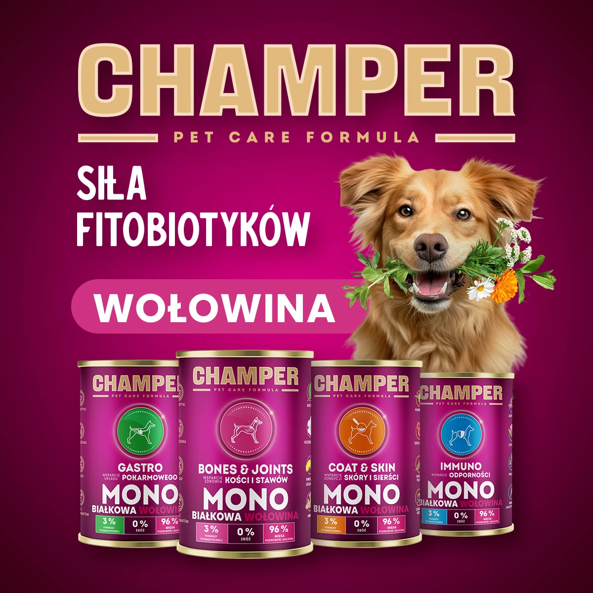 Champer Coat&Skin mono wołowina 400g - mokra karma dla psów