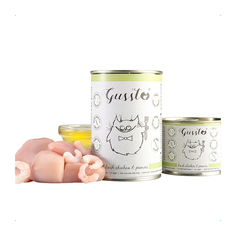 Gussto świeży kurczak + krewetki puszka 200/400g - mokra karma dla kotów