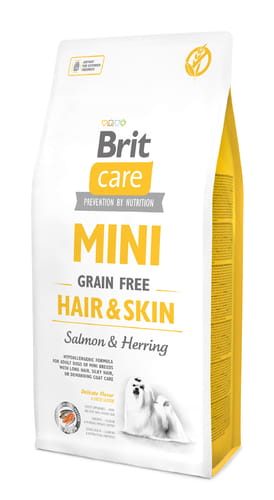 Brit Care Mini Hair&Skin bezzbożowa 0,4kg - sucha karma dla psów